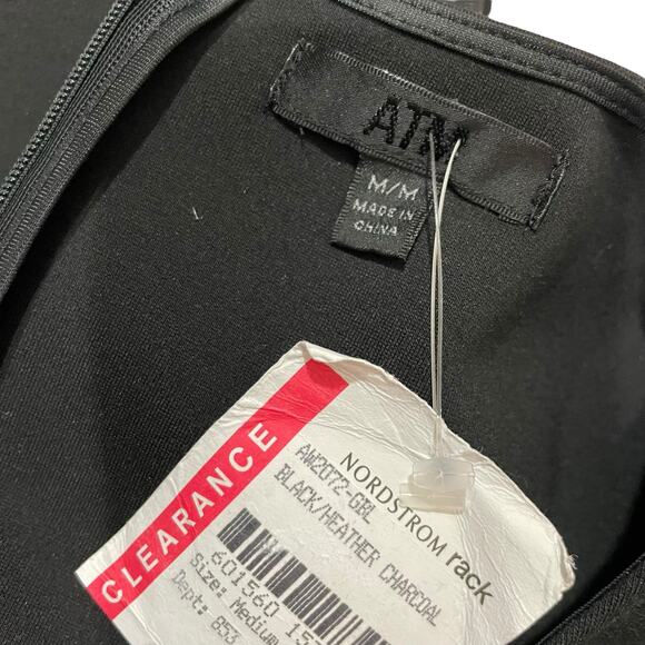 NWT ATM Anthony Thomas Melillo Woven Sleeveless Shift Dress - Black/Gray - M - Picture 8 of 13